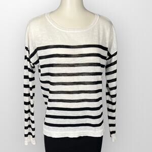 H&M Divided (M) Striped Sweater Lightweight Nautical Summer Stripe White Black
